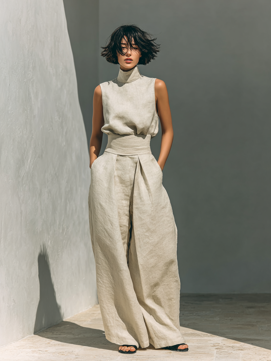 LUMINA™ – Minimal Linen Blend Jumpsuit