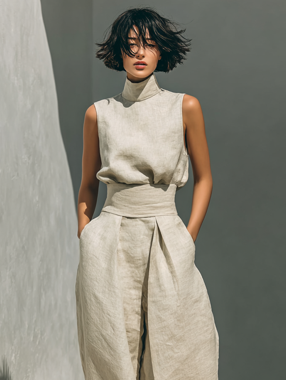 LUMINA™ – Minimal Linen Blend Jumpsuit