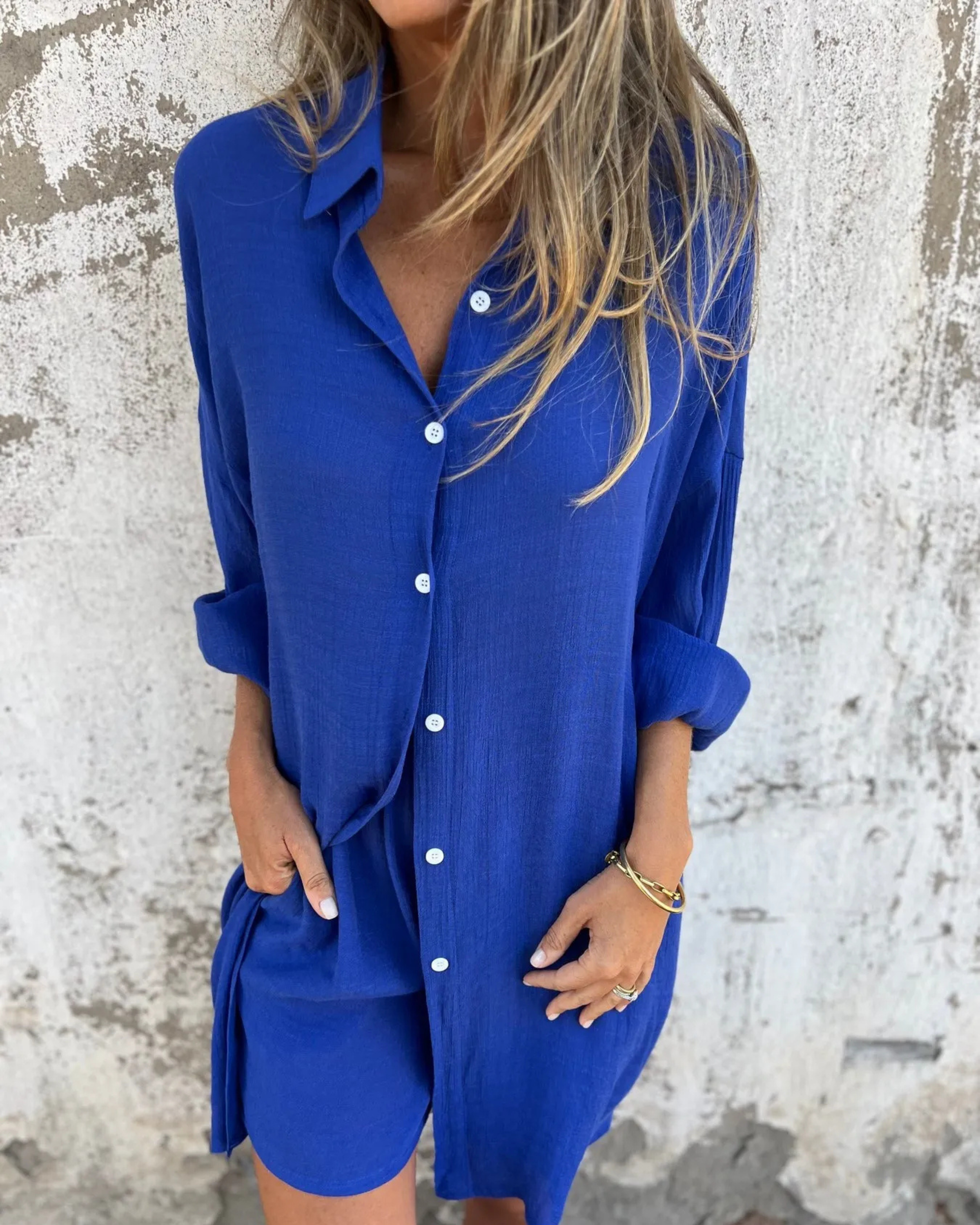 IZELA - Casual Shirt & Shorts Set