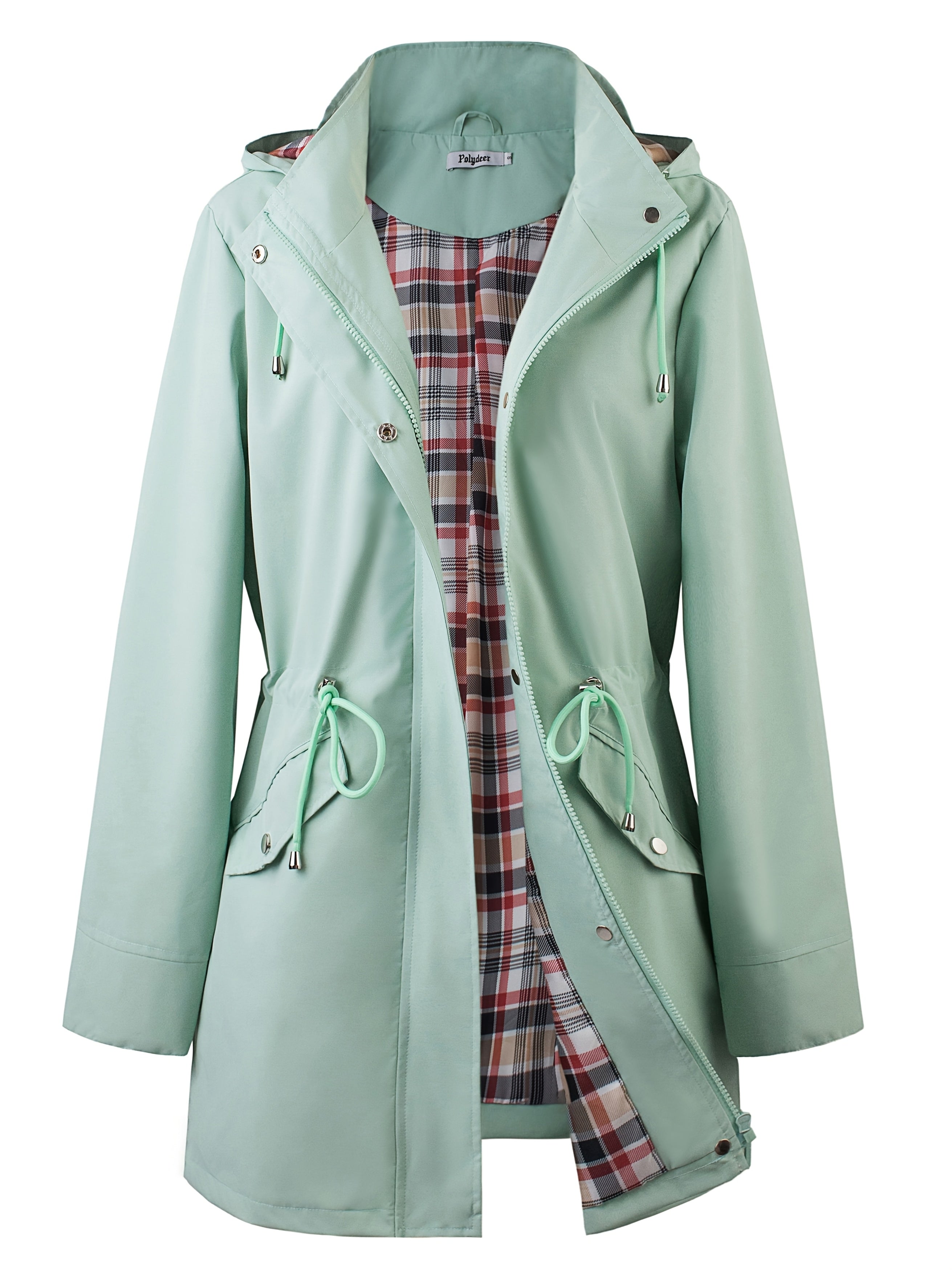 Veronica™ | Plaid Lined Drawstring Waist Hooded Parka Jacket