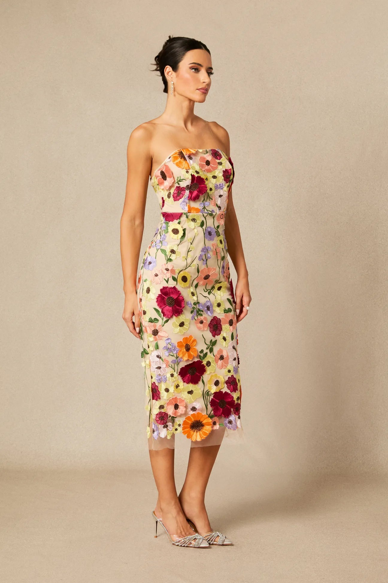 SERAPHINA™ – Strapless Lace Midi Dress