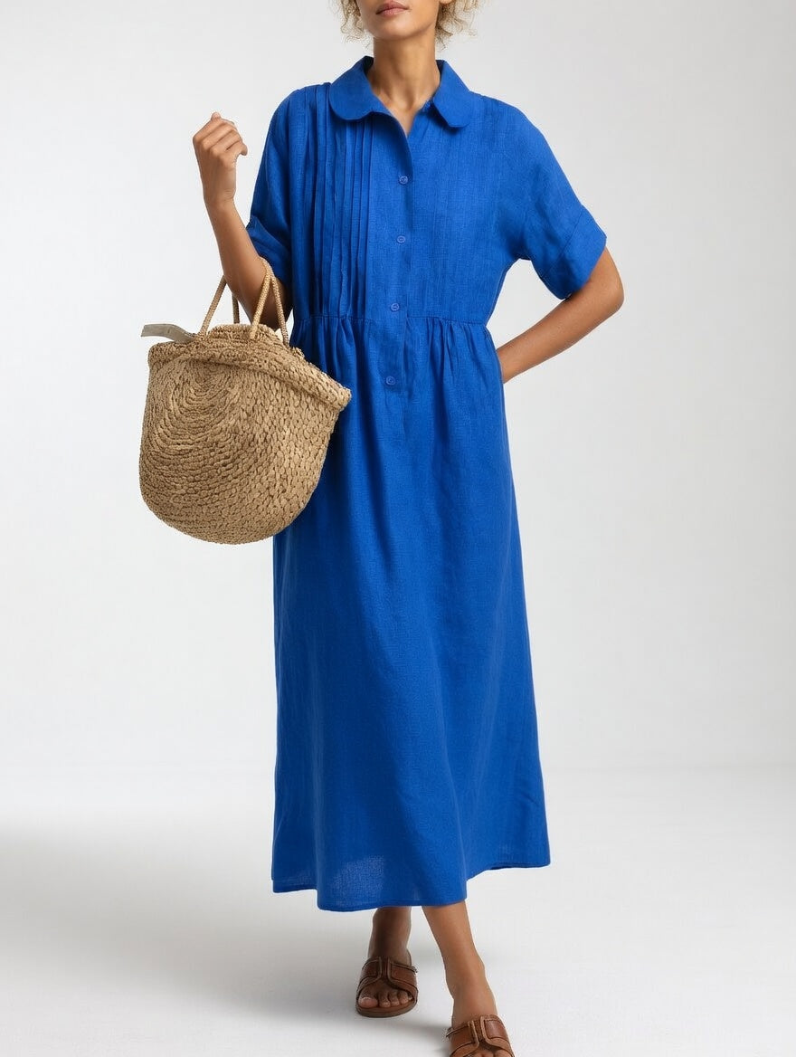 LYSANDRA™ – Flowing Cotton Shirt Dress
