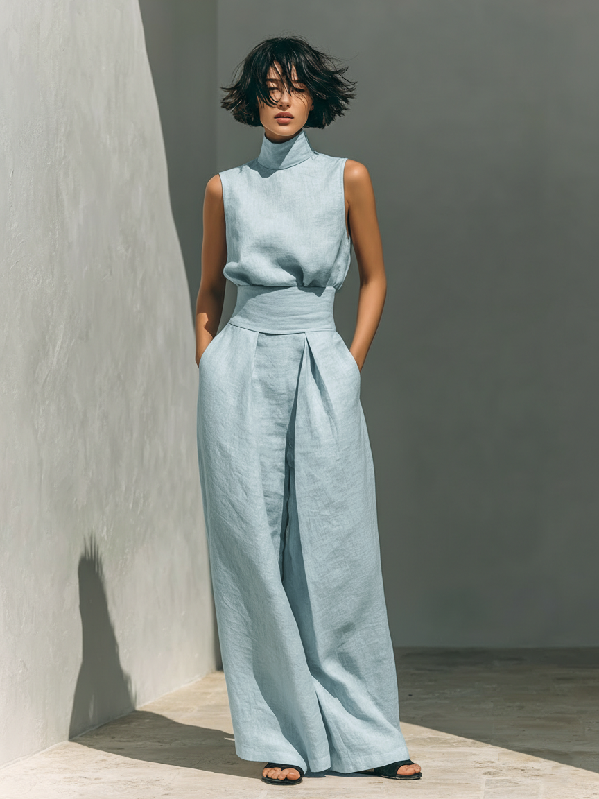 LUMINA™ – Minimal Linen Blend Jumpsuit