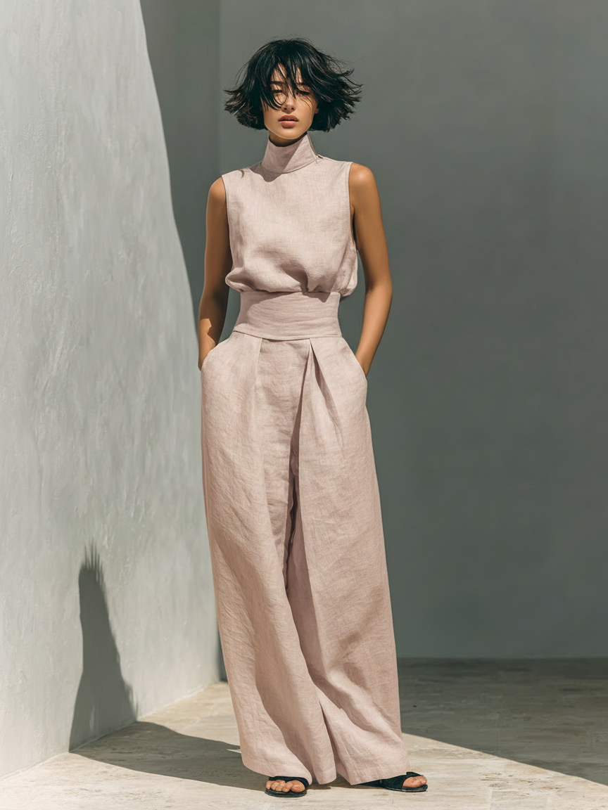 LUMINA™ – Minimal Linen Blend Jumpsuit