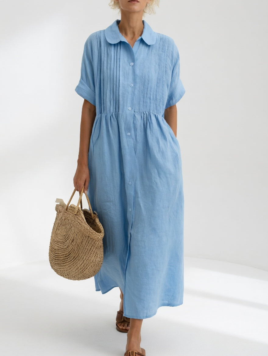 LYSANDRA™ – Flowing Cotton Shirt Dress