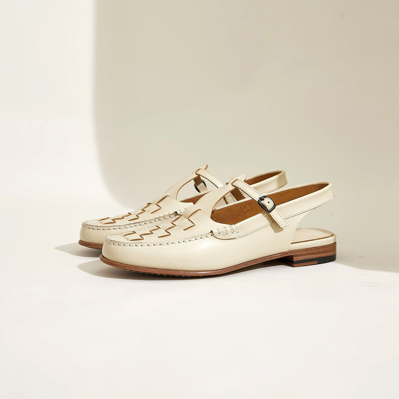 ELVIRA™ – Woven Leather Slingback Sandals