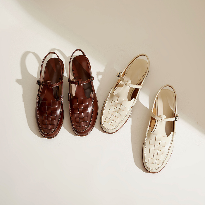 ELVIRA™ – Woven Leather Slingback Sandals