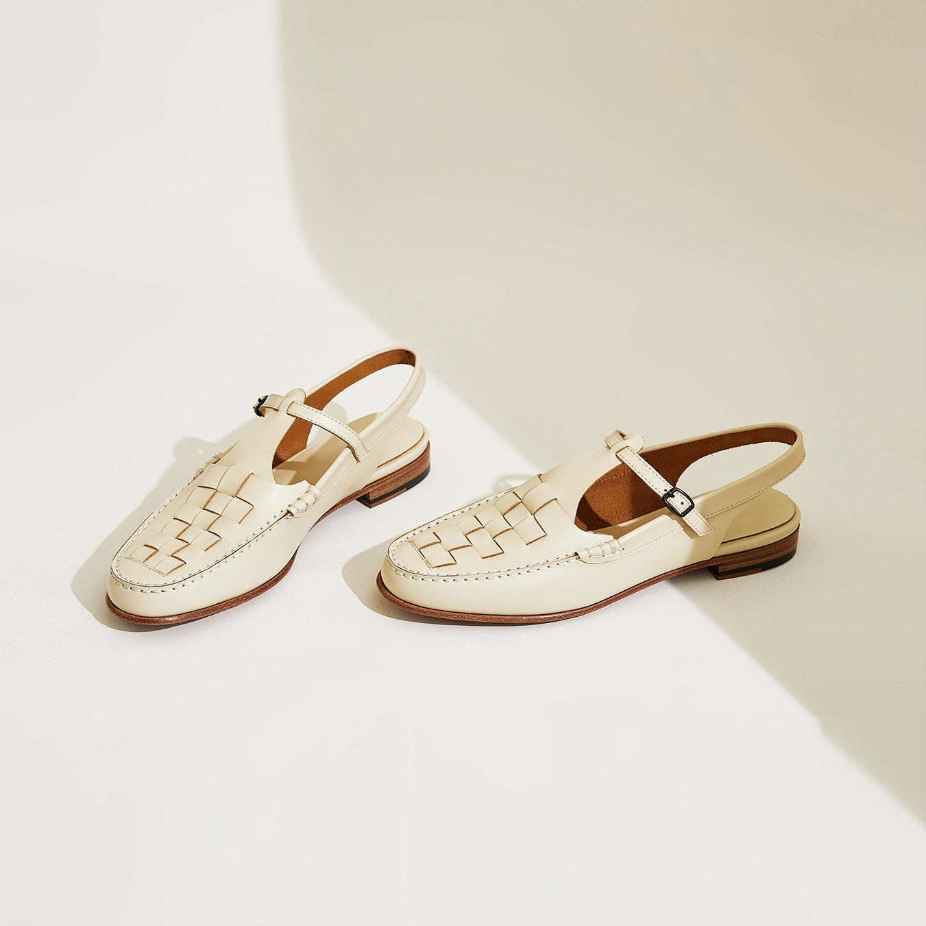 ELVIRA™ – Woven Leather Slingback Sandals