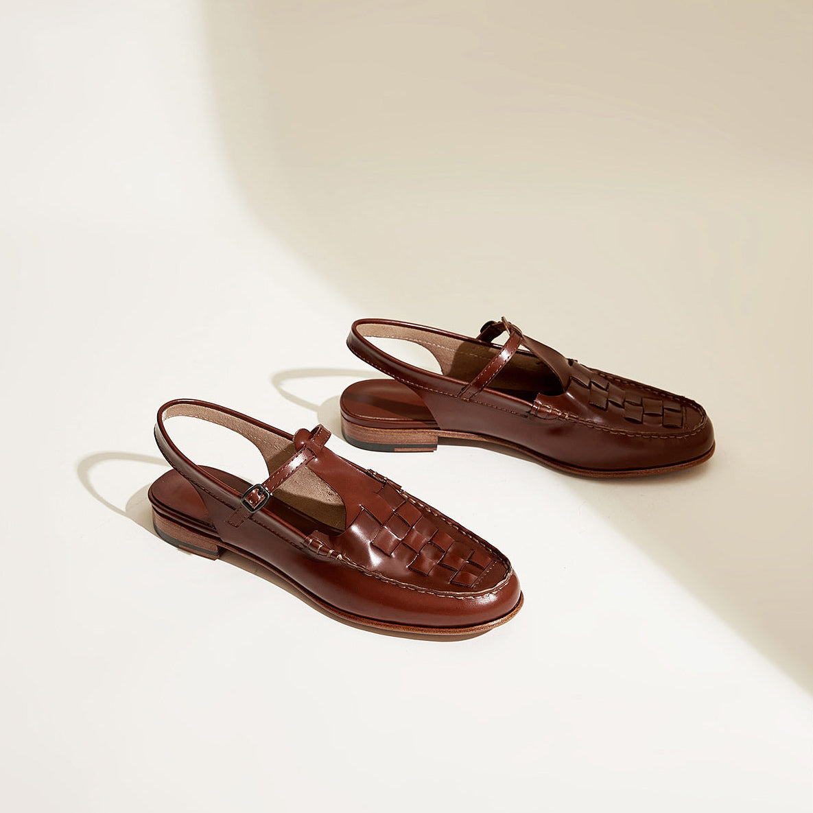 ELVIRA™ – Woven Leather Slingback Sandals