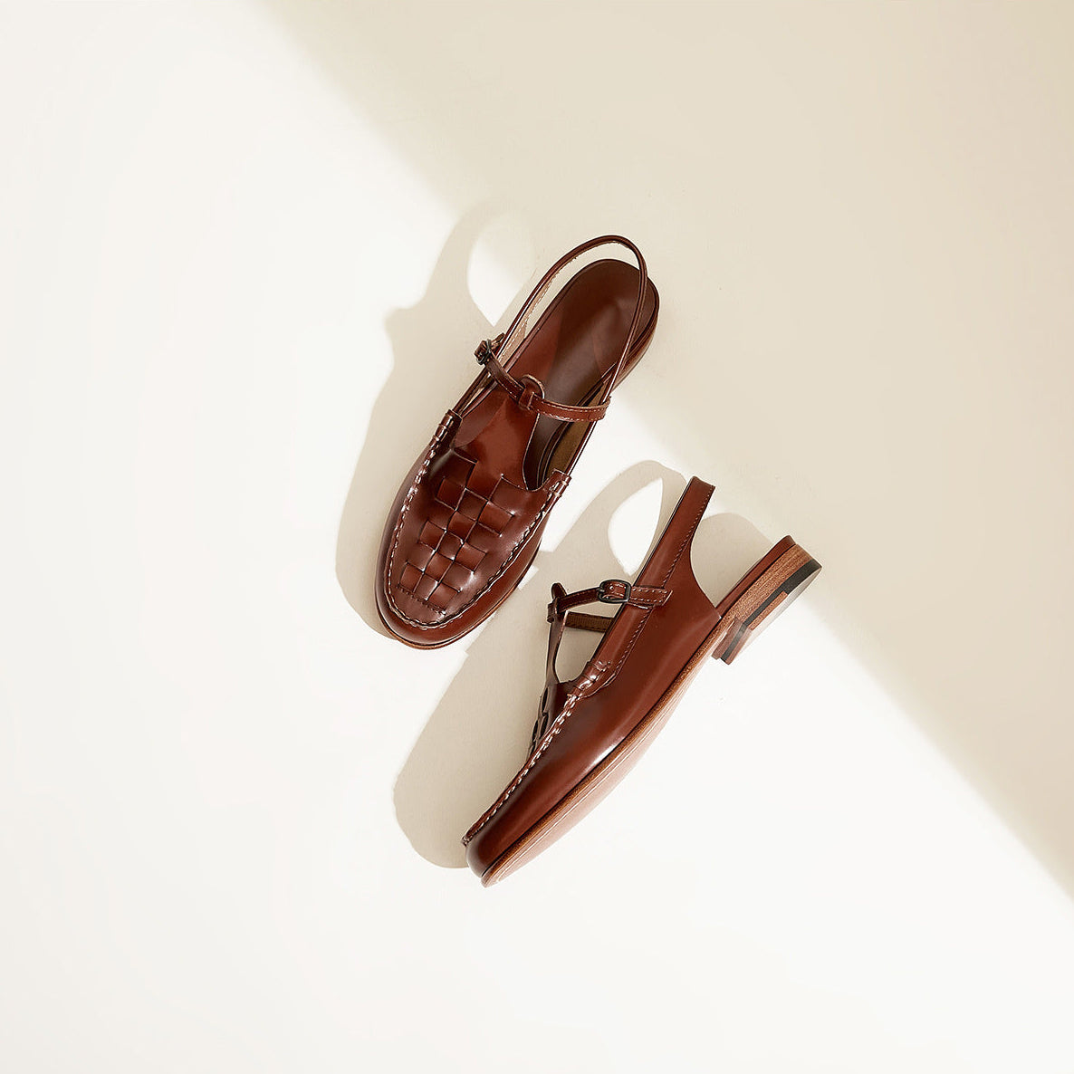 ELVIRA™ – Woven Leather Slingback Sandals