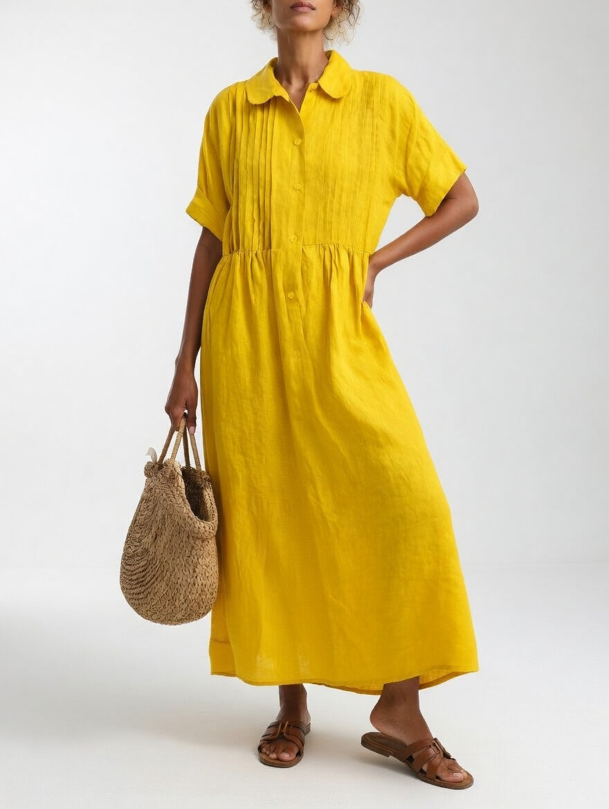 LYSANDRA™ – Flowing Cotton Shirt Dress