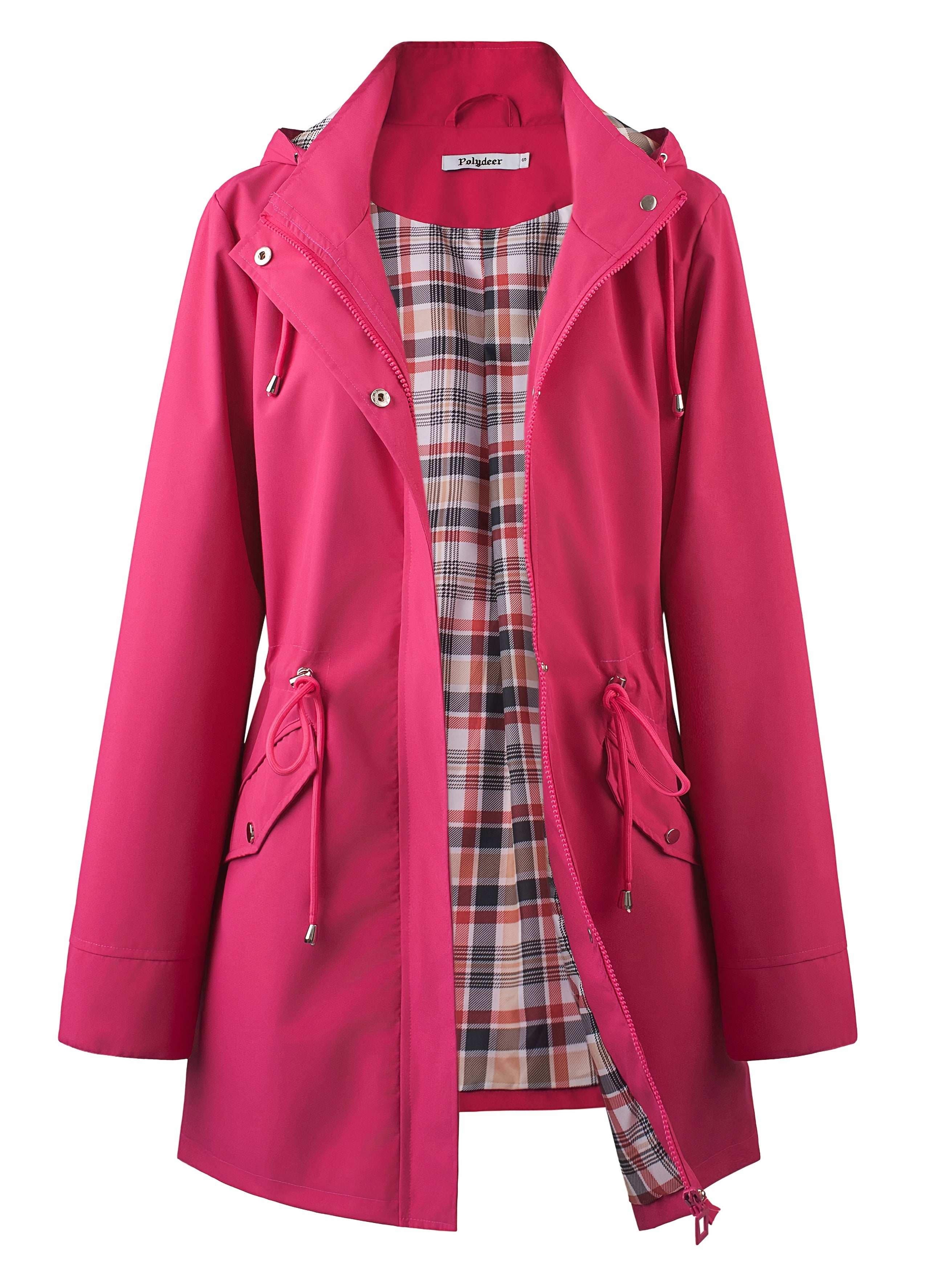 Veronica™ | Plaid Lined Drawstring Waist Hooded Parka Jacket