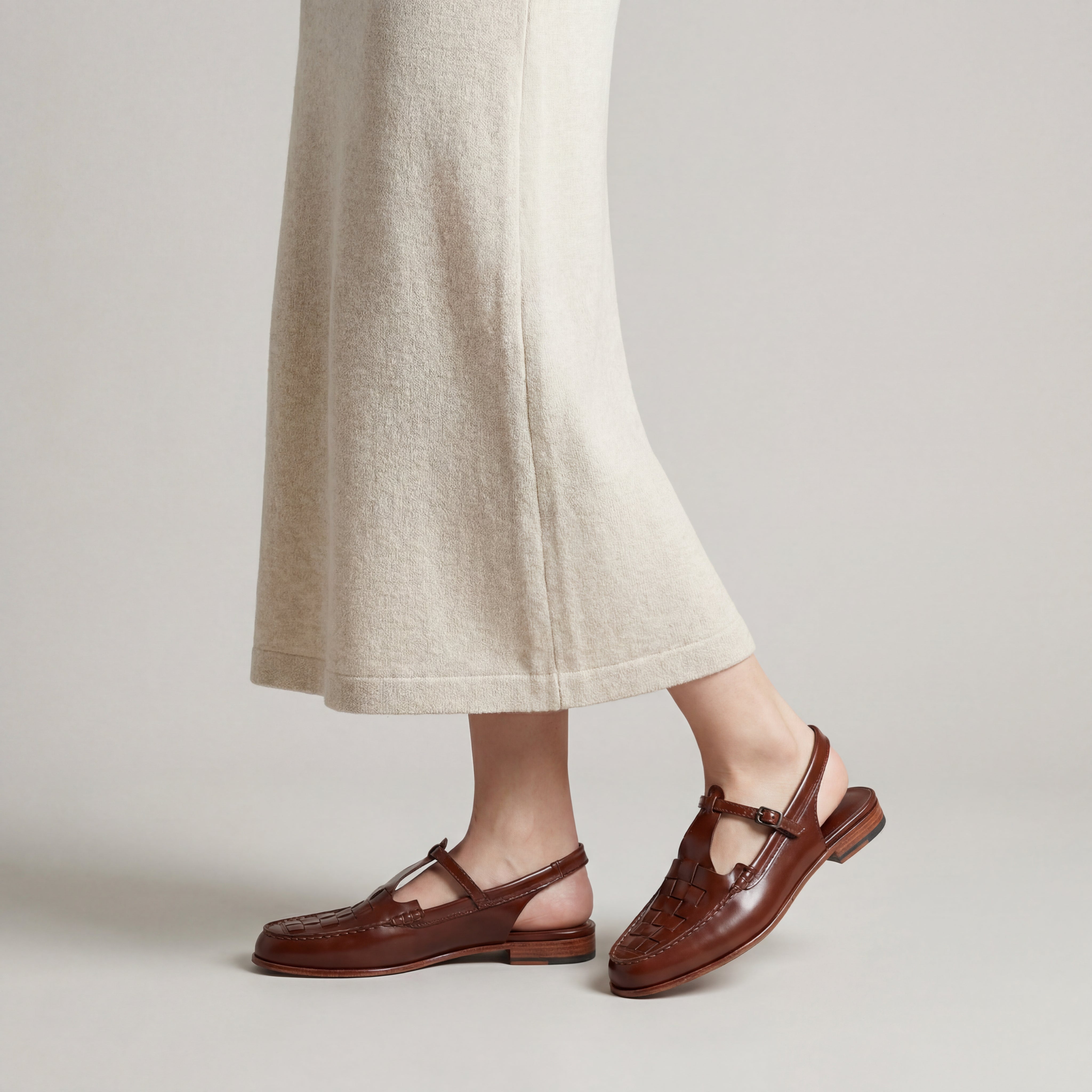 ELVIRA™ – Woven Leather Slingback Sandals