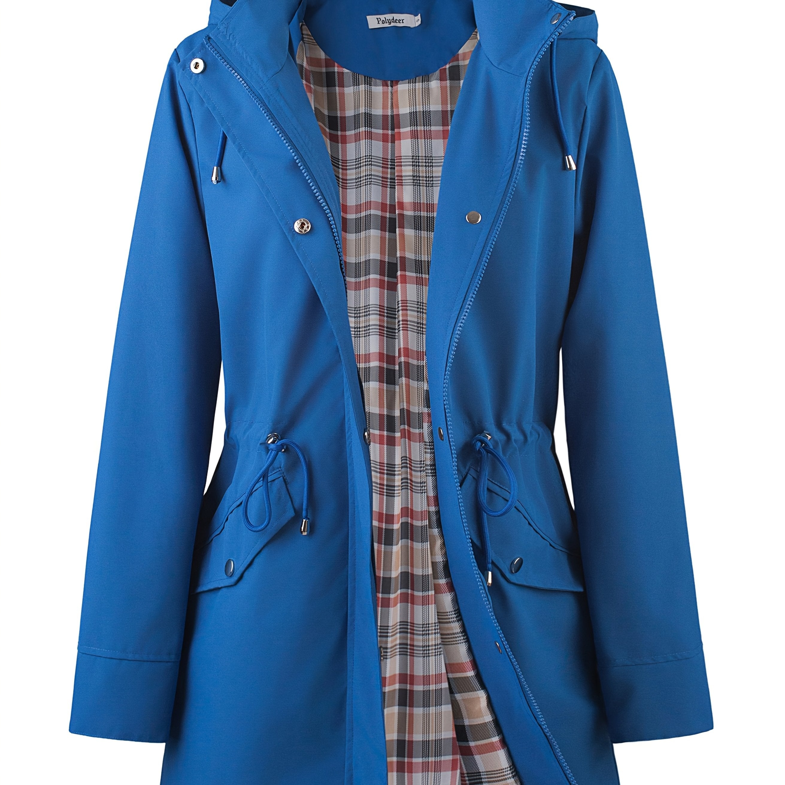 Veronica™ | Plaid Lined Drawstring Waist Hooded Parka Jacket