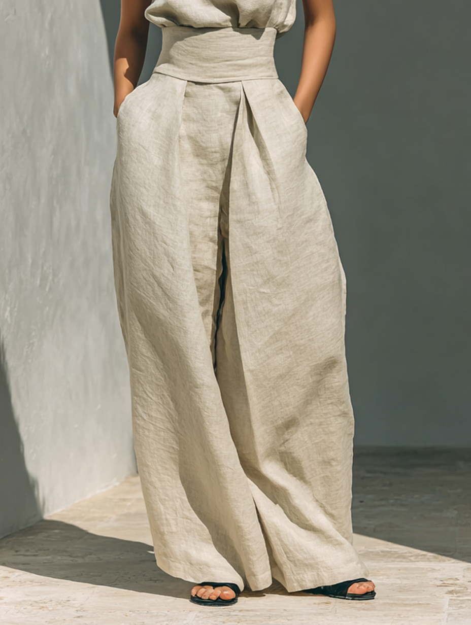 LUMINA™ – Minimal Linen Blend Jumpsuit