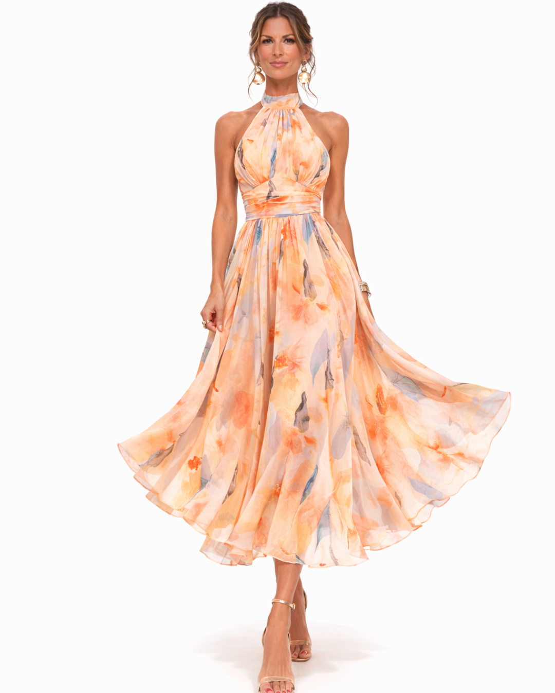 AURORA™ – Watercolor Elegance Dress, Graceful movement with timeless femininity