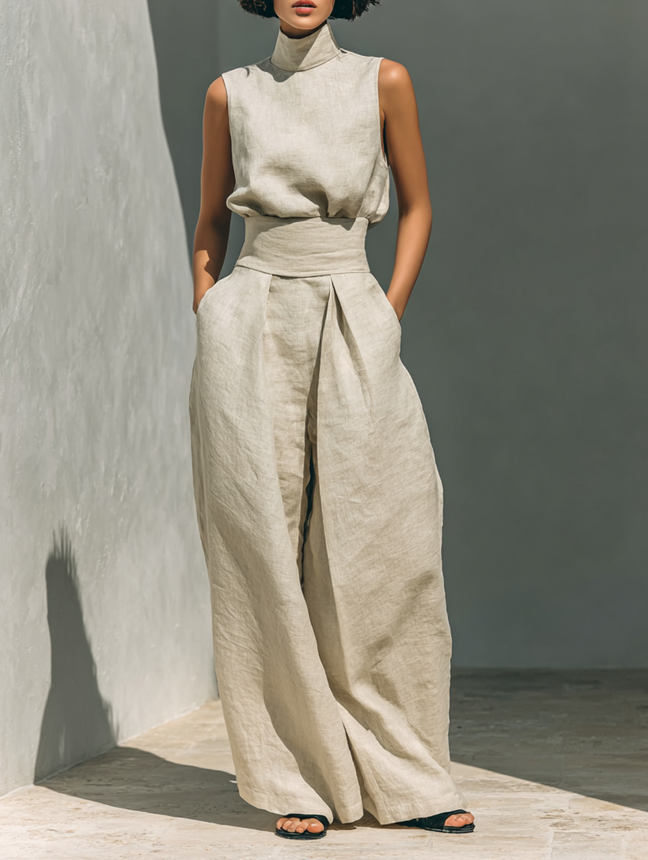 LUMINA™ – Minimal Linen Blend Jumpsuit