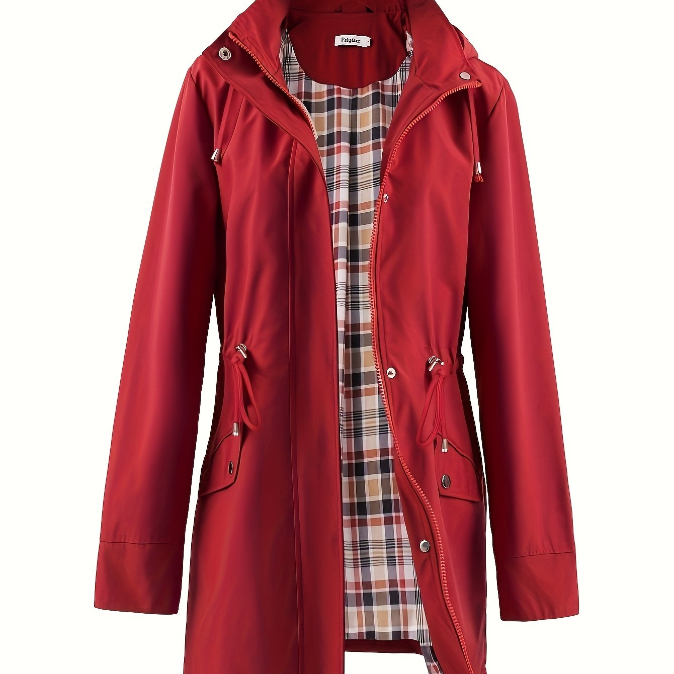 Veronica™ | Plaid Lined Drawstring Waist Hooded Parka Jacket