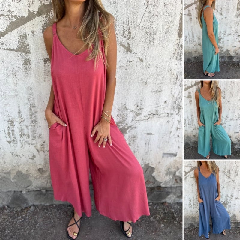 Aria™ | Casual Cotton and Linen Jumpsuit