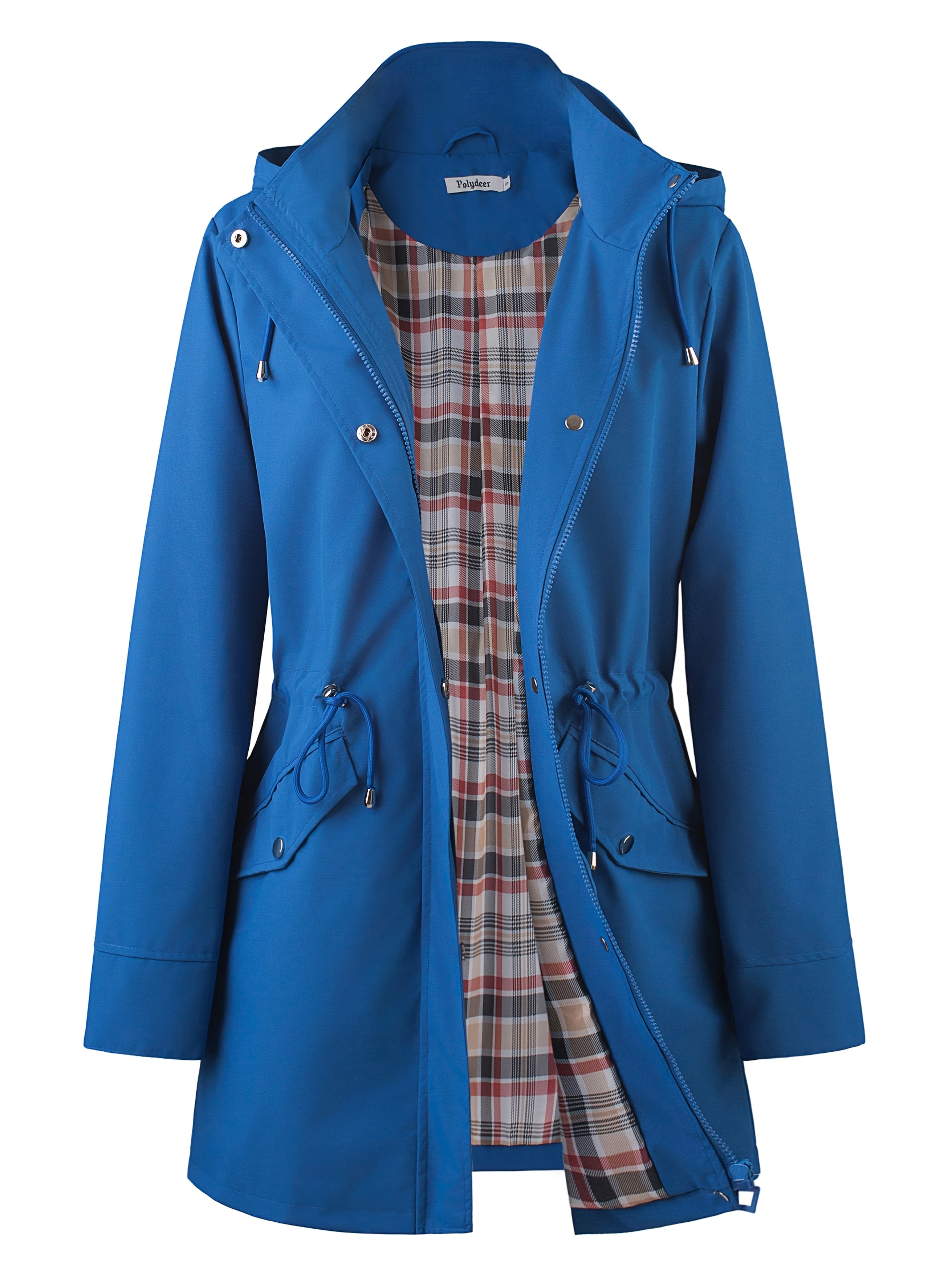 Veronica™ | Plaid Lined Drawstring Waist Hooded Parka Jacket