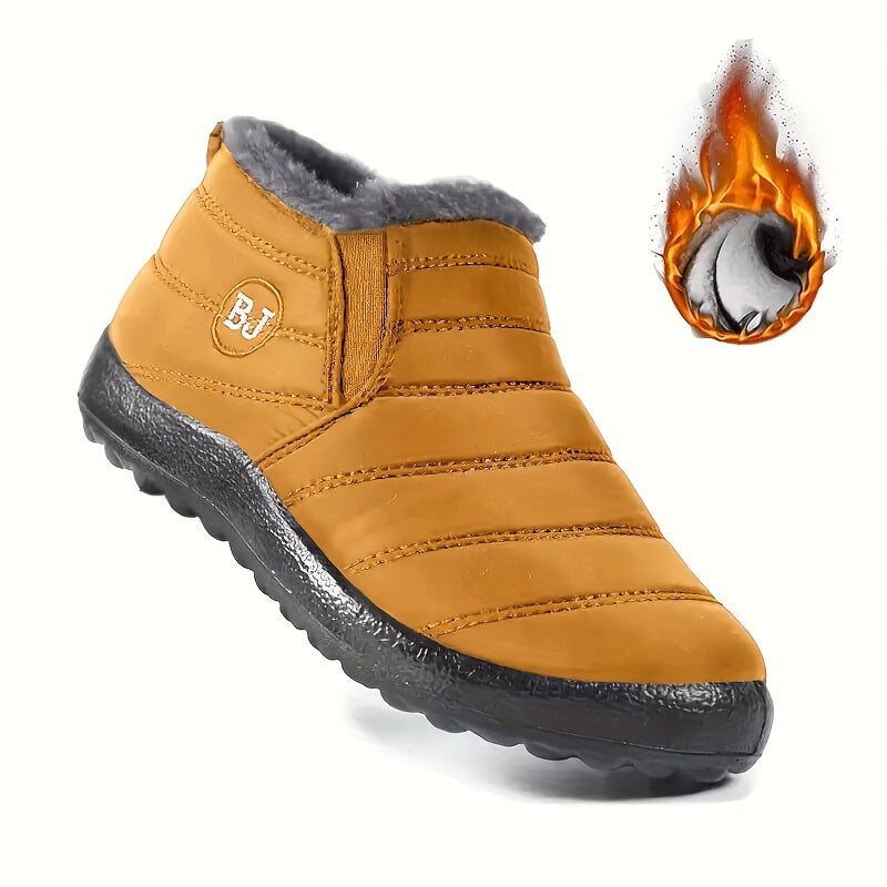 Apollonia™ | Quilted plush-lined slip-on ankle snow boots