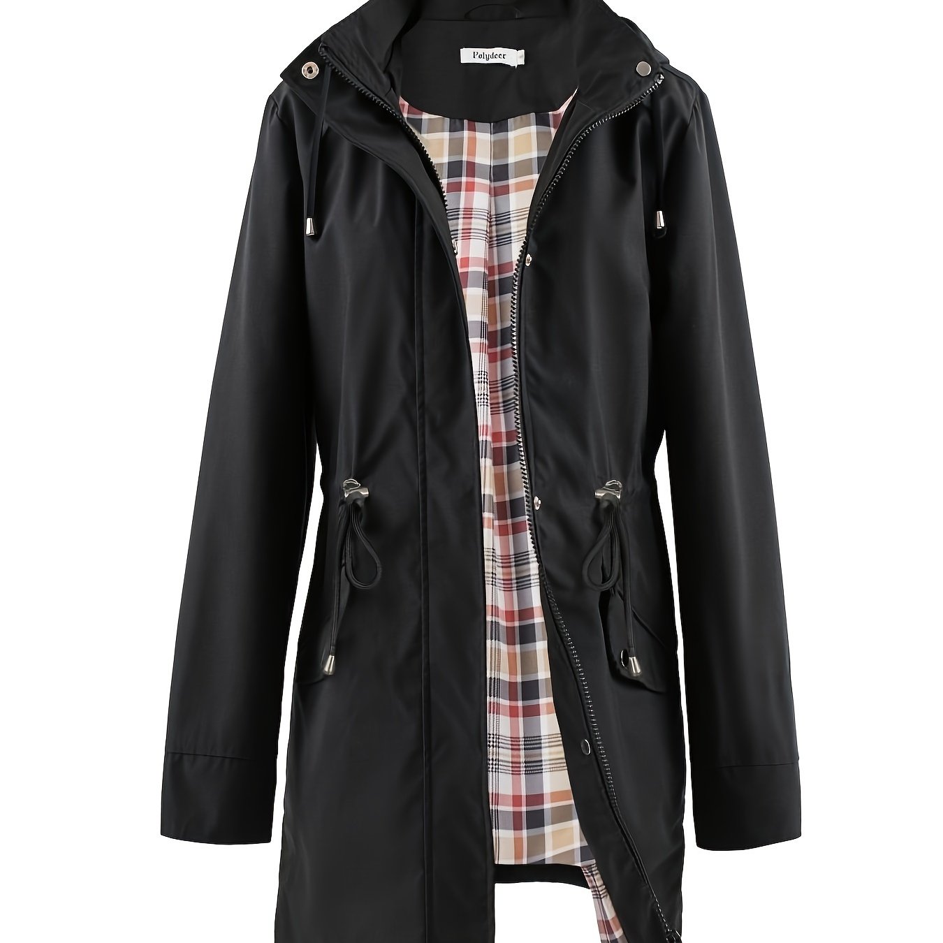 Veronica™ | Plaid Lined Drawstring Waist Hooded Parka Jacket
