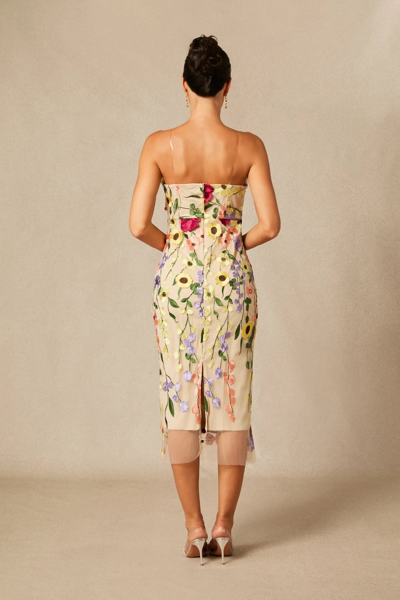 SERAPHINA™ – Strapless Lace Midi Dress