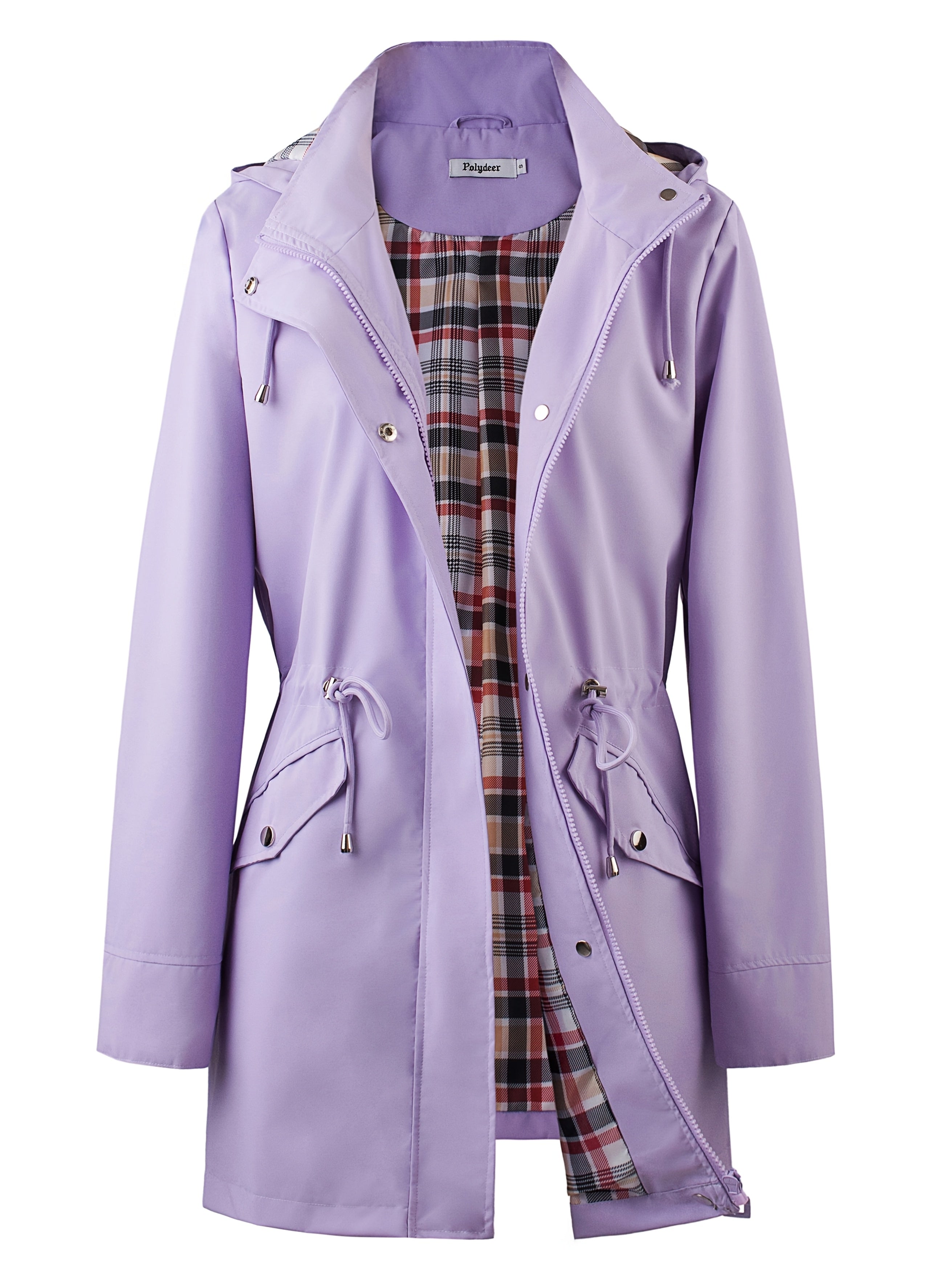Veronica™ | Plaid Lined Drawstring Waist Hooded Parka Jacket
