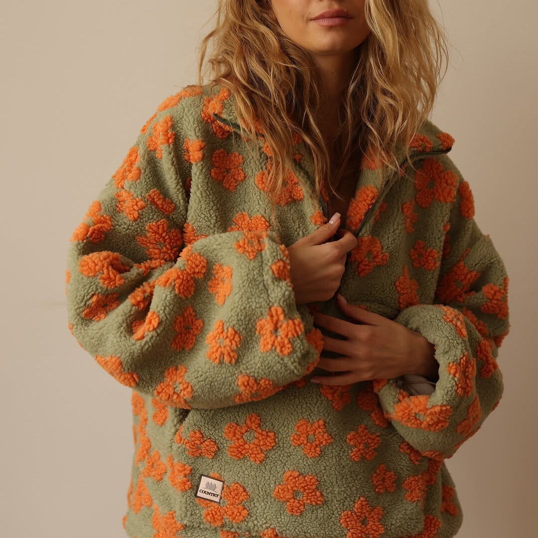 Daisy™ | Floral Sherpa Fleece Jacket