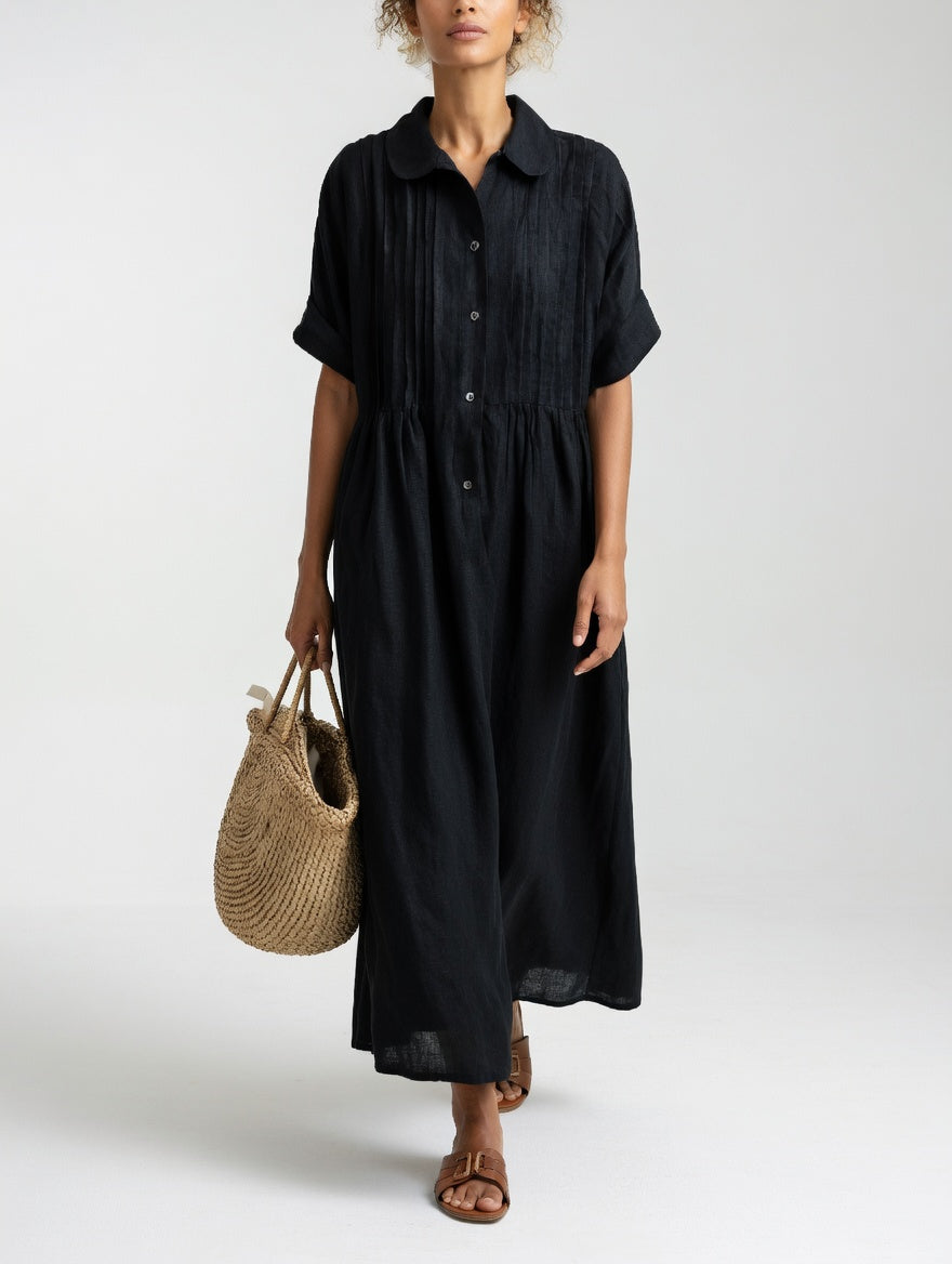 LYSANDRA™ – Flowing Cotton Shirt Dress