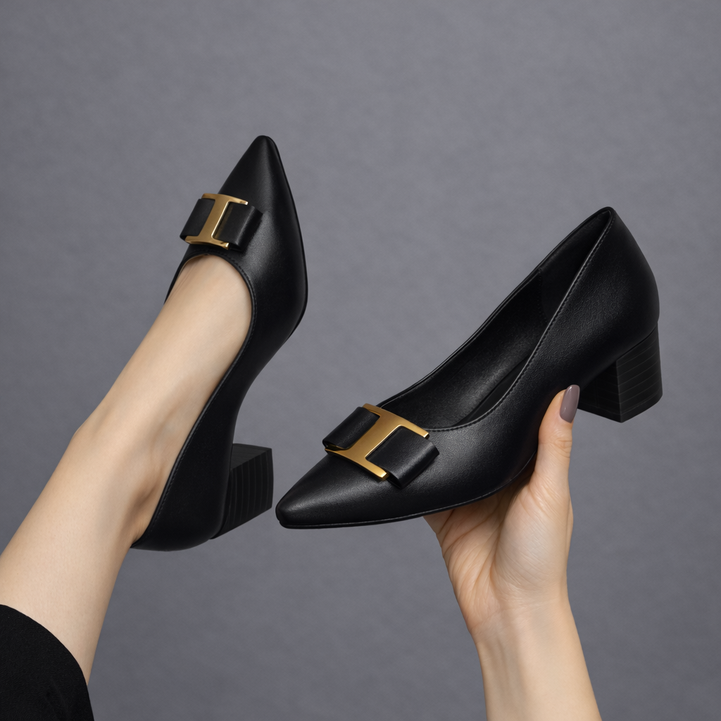 ELARA™ – Pointed Block Heel Pumps, Refined elegance with all-day comfort