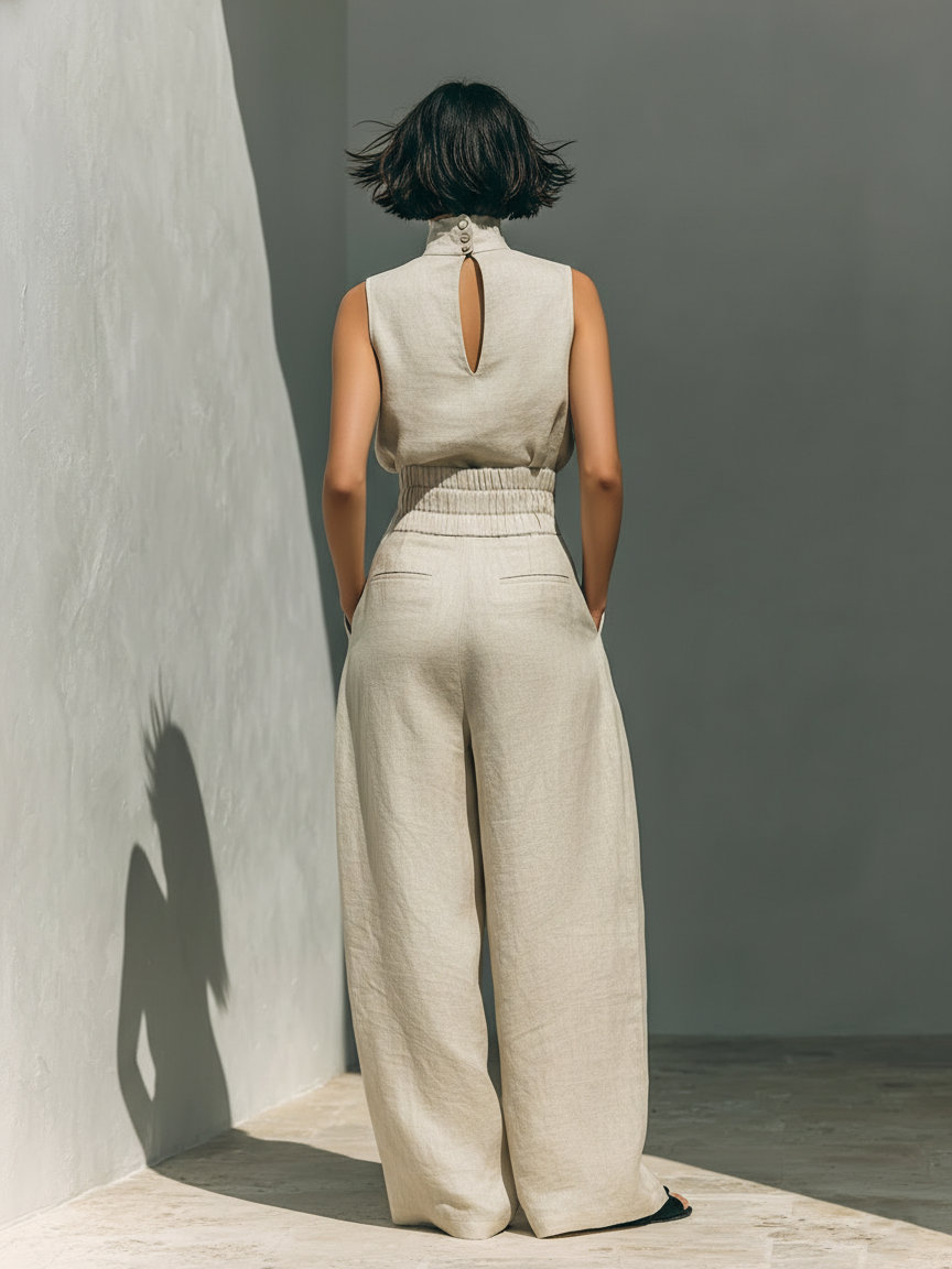 LUMINA™ – Minimal Linen Blend Jumpsuit