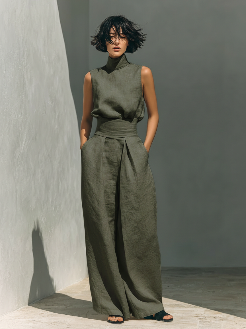 LUMINA™ – Minimal Linen Blend Jumpsuit