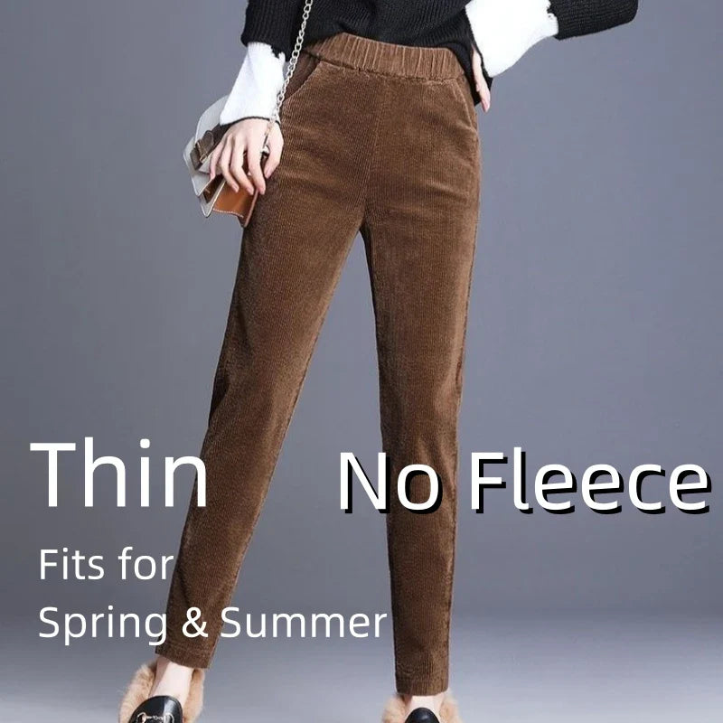 Emiliana™ | Thick Fleece-Lined Corduroy Straight Pants