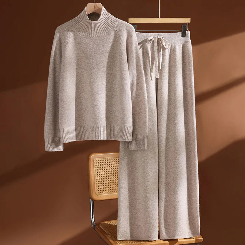 Ekaterina™ | Ribbed Turtleneck Knit Lounge Set