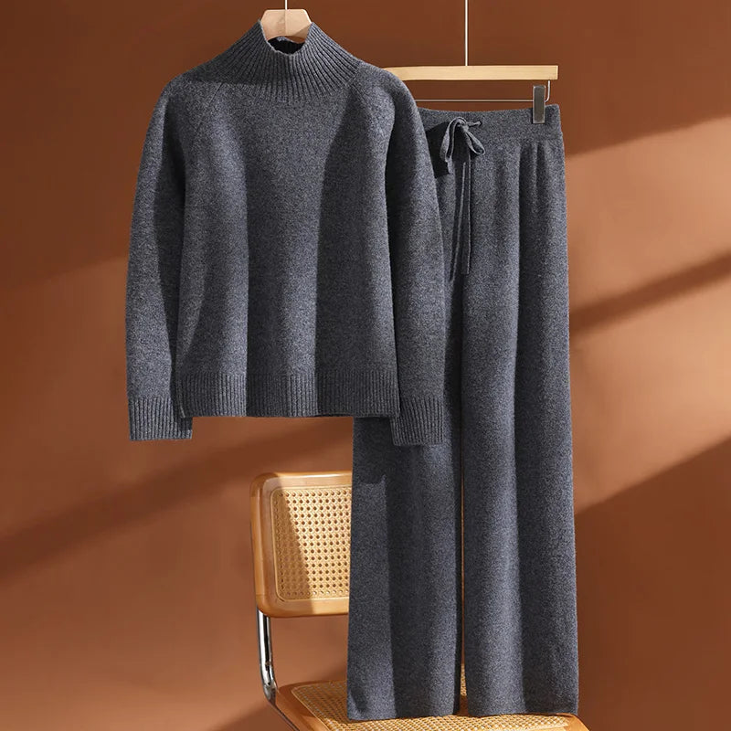 Ekaterina™ | Ribbed Turtleneck Knit Lounge Set