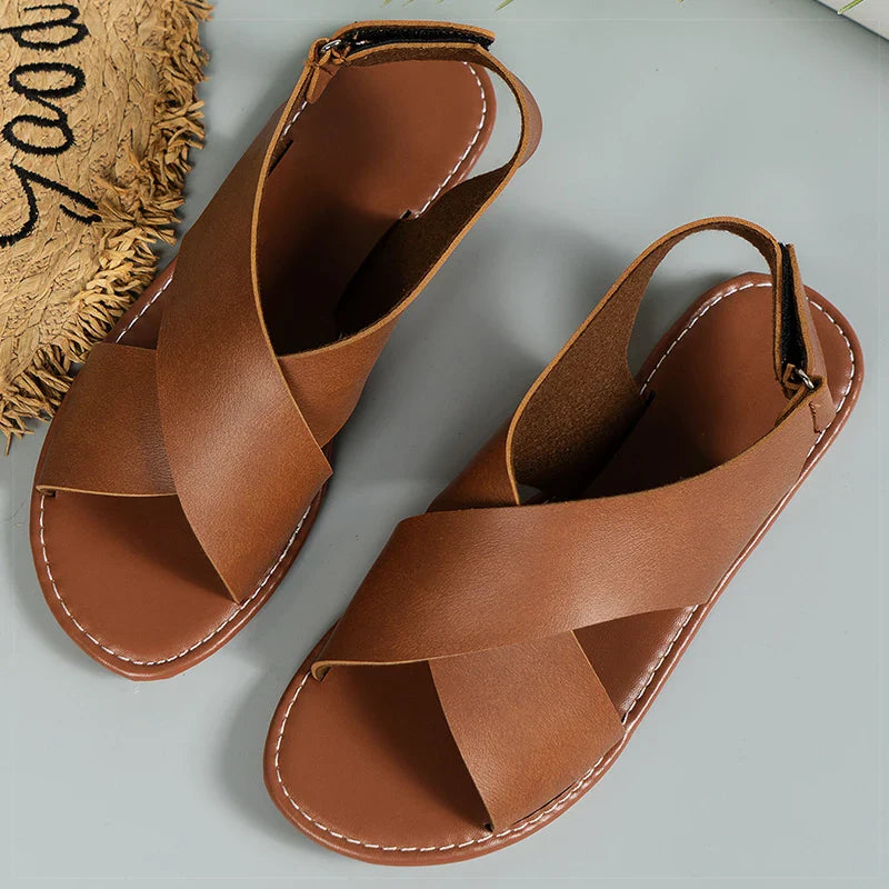 TANYA™ – Sleek Criss-Cross Flat Sandals