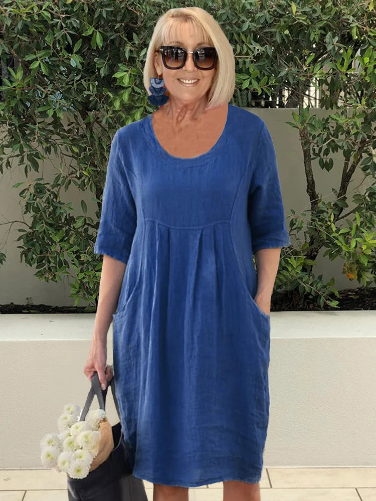 HANNA™ – Oversized Cotton Pocket Dress