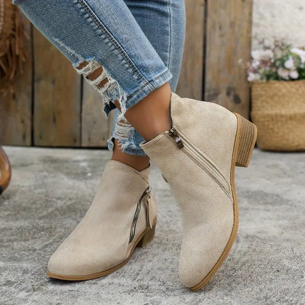 Elise™ | Elegant Comfort Ankle Boots in Diamond